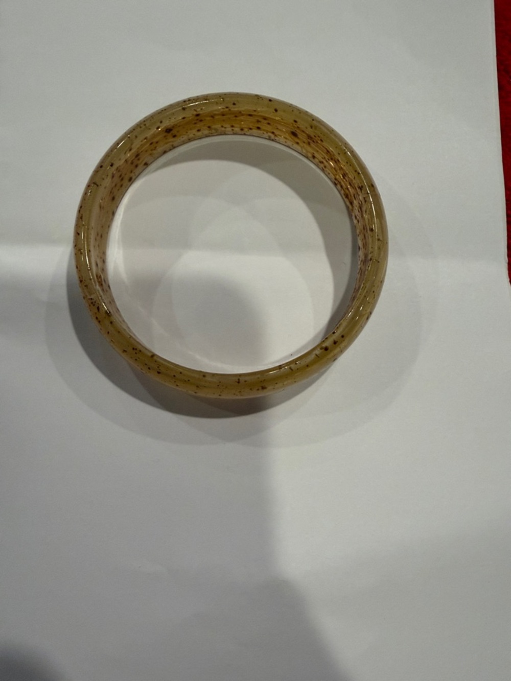 Vintage Apple Juice Gold Glitter Lucite Bangle Bracelet MCM
